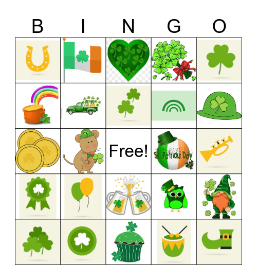 St Patricks Day Bingo Card