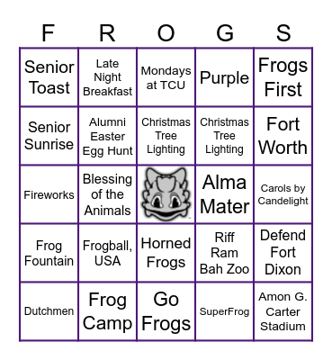 FROGS BINGO Card