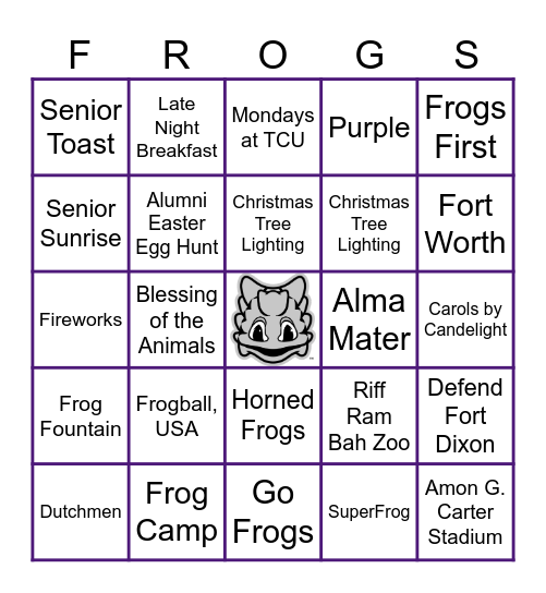 FROGS BINGO Card