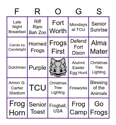 FROGS BINGO Card