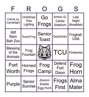 FROGS BINGO Card