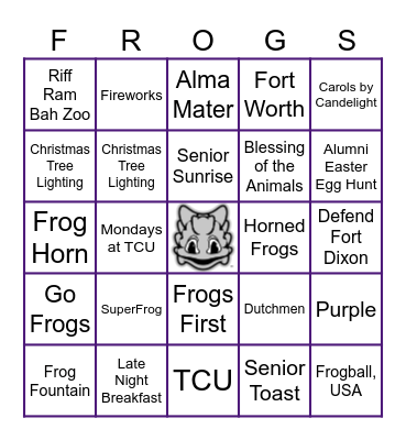 FROGS BINGO Card