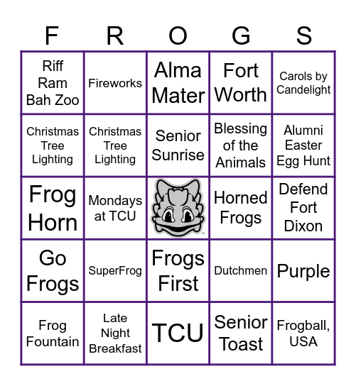 FROGS BINGO Card