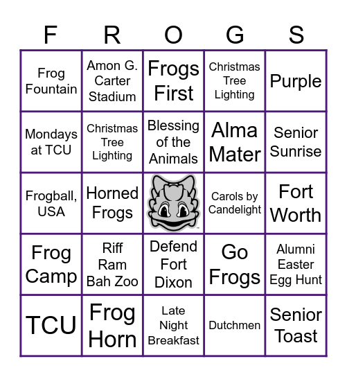 FROGS BINGO Card