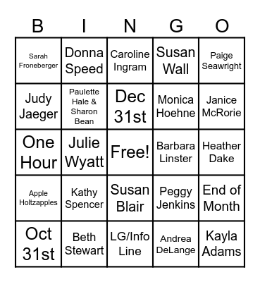 WHO AM I? Bingo Card