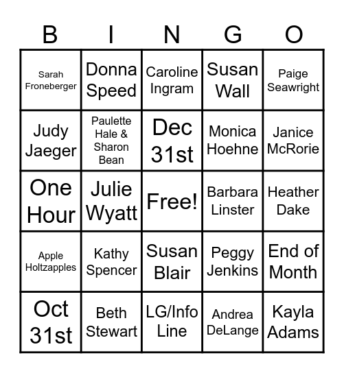 WHO AM I? Bingo Card