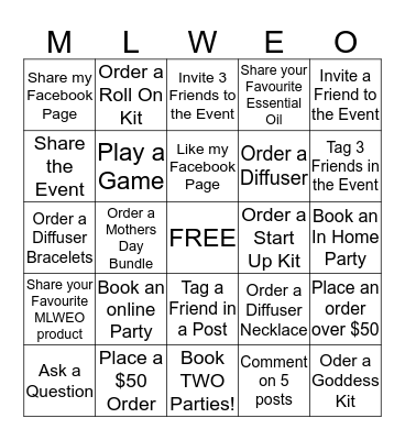 MLWEO by Erin -  Mother's Day Bingo Card