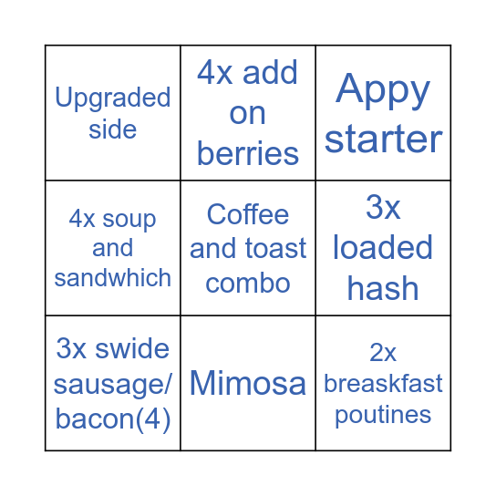 Upsale fun day Bingo Card