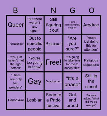 Queer Bingo Card