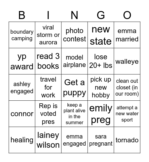 2024 Bingo Card