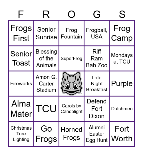 FROGS BINGO Card