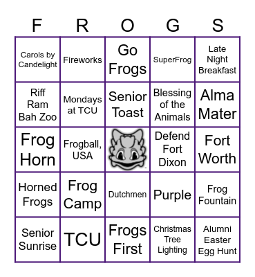 FROGS BINGO Card