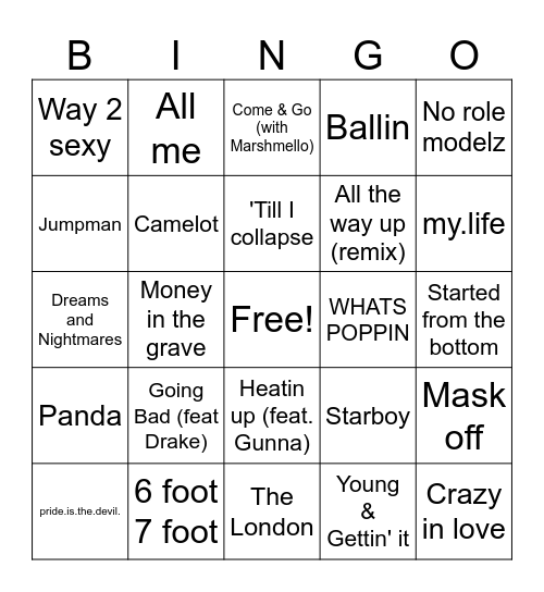 Joe Knows Pre-Gaming Bingo Card