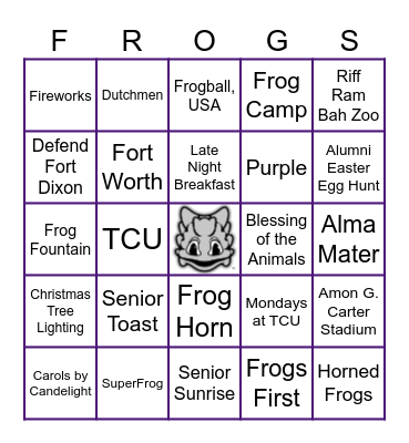 FROGS BINGO Card