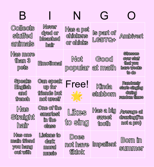 Are you like me bingo? Bingo Card