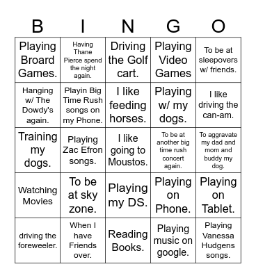 g's BINGO Card