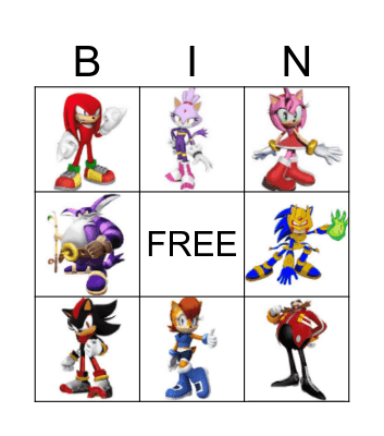 SONIC THE HEDGEHOG Bingo Card