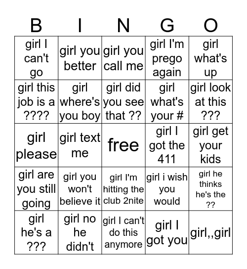 Patrice's pre-Mother's Day Luncheon Bingo Card