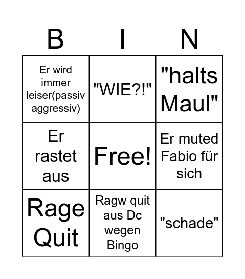 Leon Bingo Card