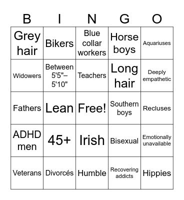 Cormac's Type Bingo Card