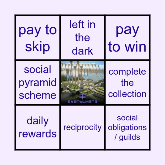 Dark Pattern Bingo Card