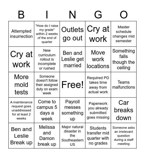 2024 Bulls*** Bingo Card