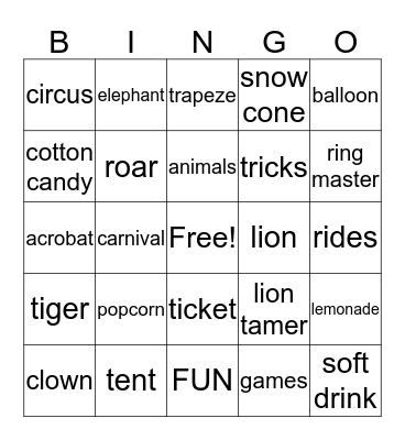 FUN FAIR BINGO Card