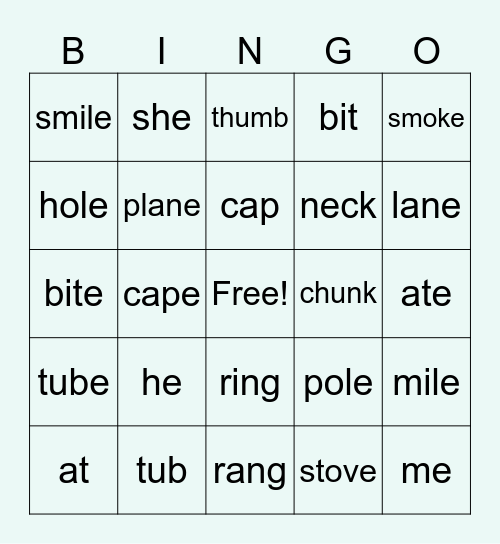 C Bingo Card