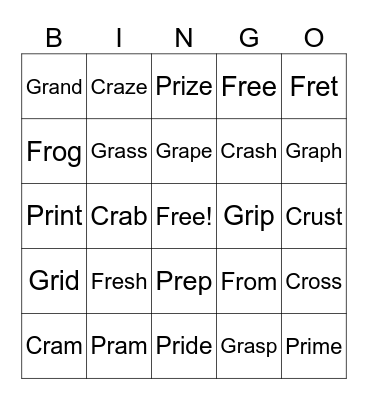 Blends Bingo Card