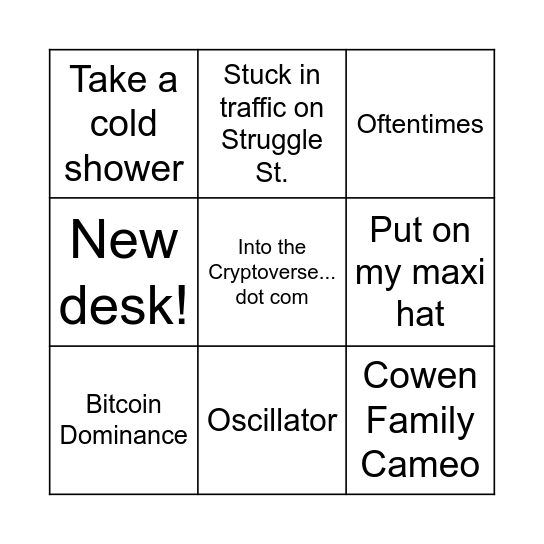 Ben Cowen Bingo! Bingo Card