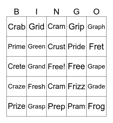 Blends Bingo Card
