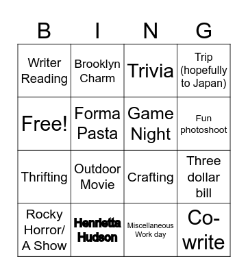 Amoeba 2024 Bingo Card