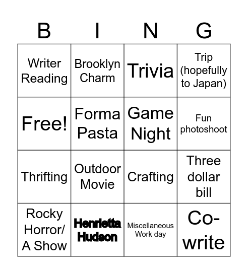 Amoeba 2024 Bingo Card