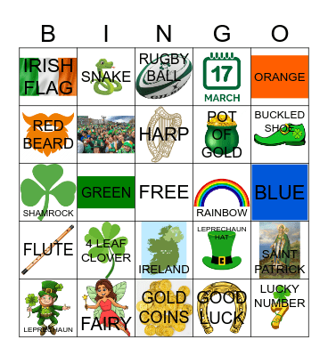 IRISH BINGO Card