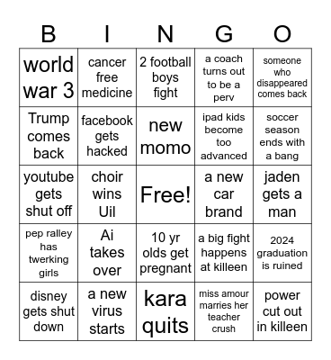 2024 predictions Bingo Card