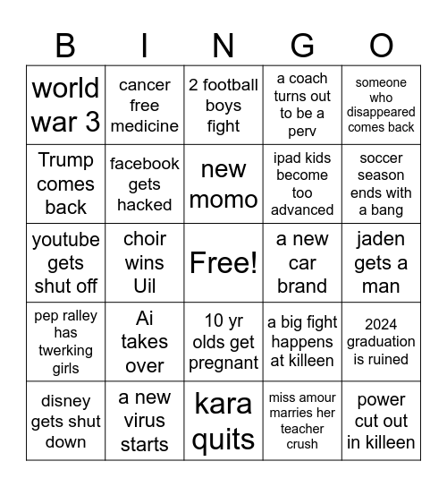 2024 predictions Bingo Card