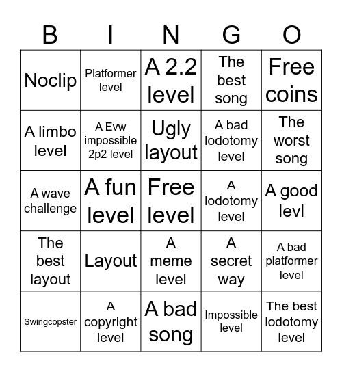 Recent tap bingo Card