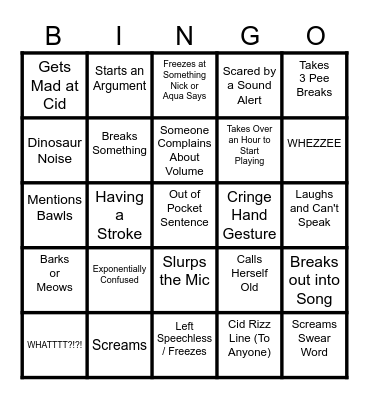 itsCxssiee Bingo Card