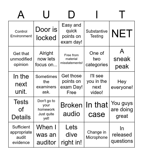 Audit becker bingo Card