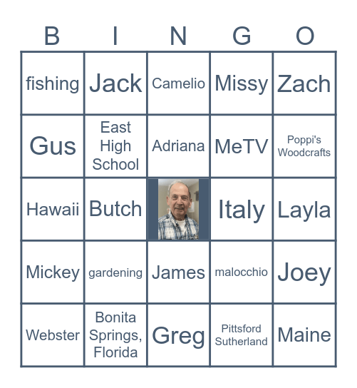 POPPI'S 90th BIRTHDAY BINGO! Bingo Card