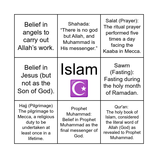 ☪️ BELIEF BINGO ☪️ Bingo Card