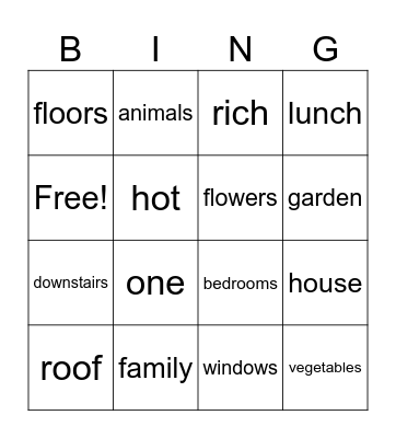 Look 4 U7 Words/Listening Bingo Card