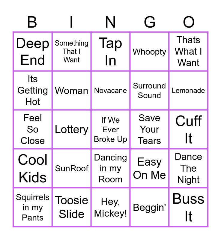 TikTok #3 Bingo Card