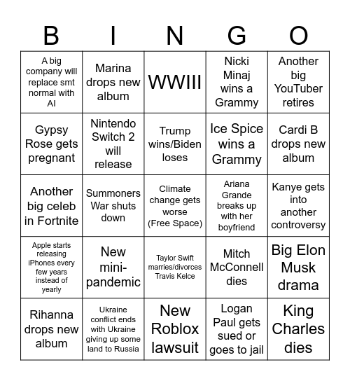 2024 Bingo Card