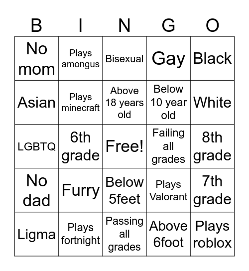 Hann's Bingo Card