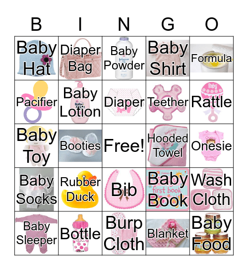 Lisa's Baby Shower Bingo Card