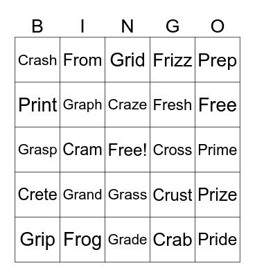 Blends Bingo Card