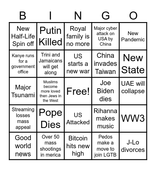 Tim's 2024 bing0 Bingo Card