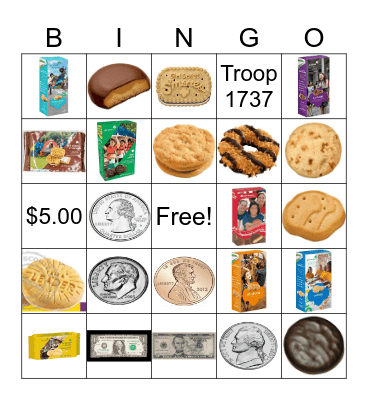 Girl Scout Cookie Bingo Card