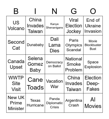 Bingo 2024 Bingo Card